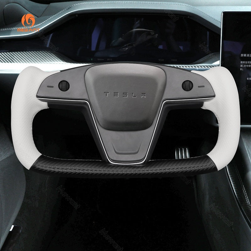 Mewant® Alcantara-Lenkradbezug für Tesla-Modelle S 2021-2023 / Modell X 2021-2023