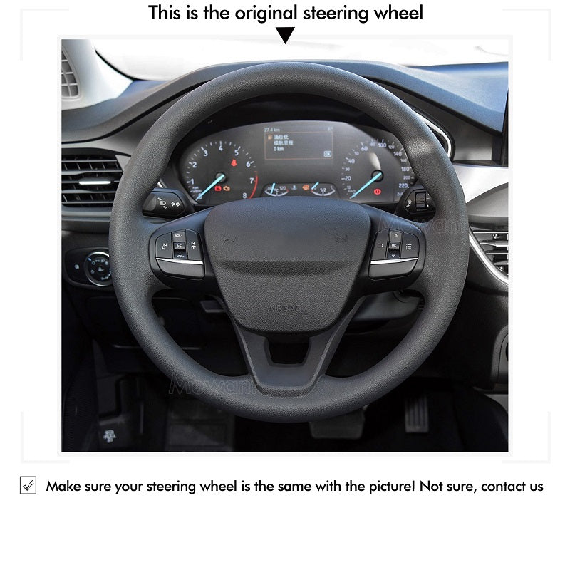 Mewant® Alcantara Car Steering Wheel Cover for Ford Bronco Sport Escape E-Transit Maverick Transit 2020-2024