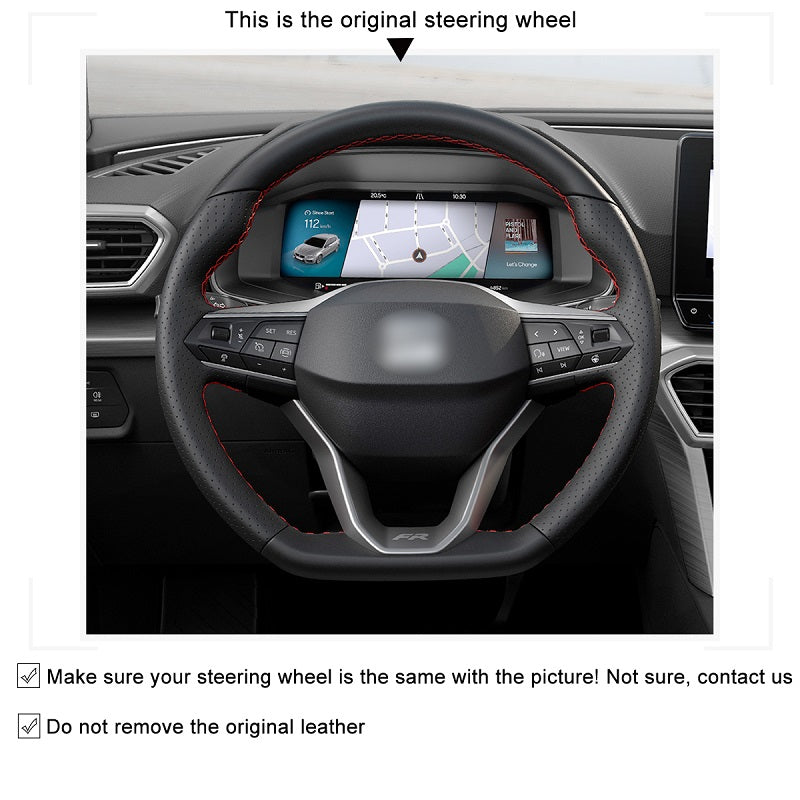Mewant® Alcantara Car Steering Wheel Cover for SEAT Leon IV 2020-2022 Ibiza 6F 2021-2022 Ateca 2020-2022 Arona 2021-2022 Tarraco 2020-2022