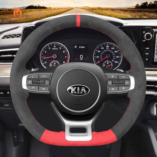Mewant® Alcantara Car Steering Wheel Cover for Kia Sportage 2022-2023 / K5 (GT/GT-Line) 2021-2022