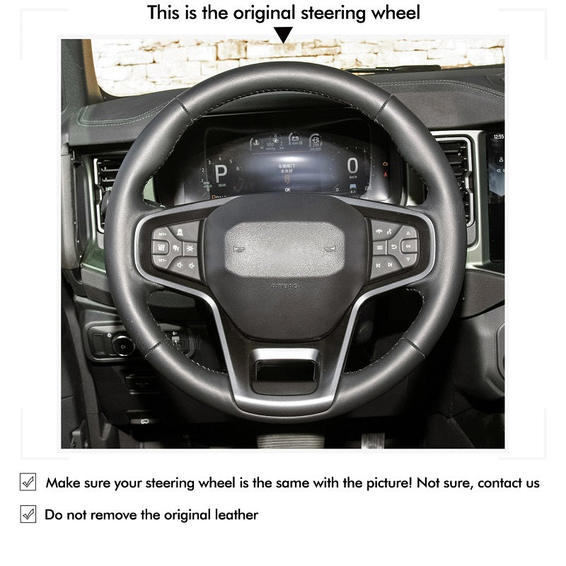 Mewant® Alcantara Car Steering Wheel Cover for Ford Bronco 2021-2024