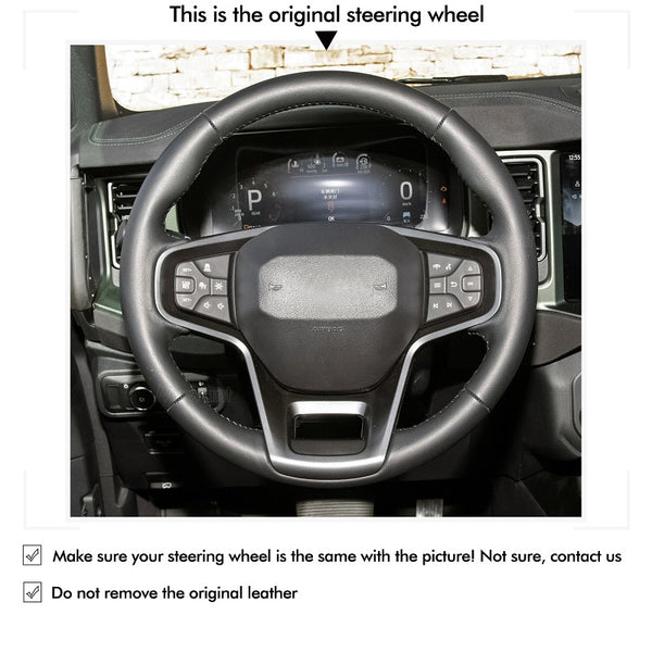 Mewant® Alcantara Car Steering Wheel Cover for Ford Bronco 2021-2024