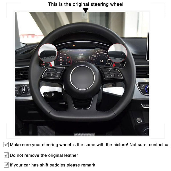 Mewant® Alcantara Car Steering Wheel Cover for Audi A3 Sportback e-tron RS 3 RS 5 S3 S4 S5