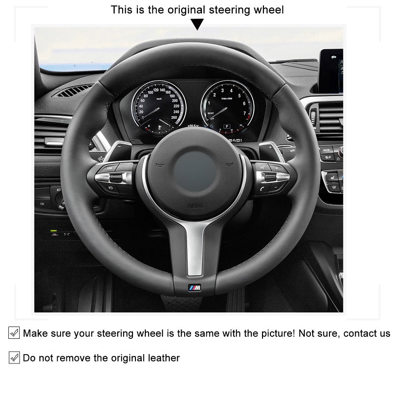 Mewant® Alcantara Car Steering Wheel Cover for BMW (M Sport)2Series F22 F23/3 Series F30 F34/4 Series F32 F33 F36/5 Series F10 F07/6 Series F12 F13 F06/X2 F39/X3 F25/X4 F26/X5 F15/X6 F16