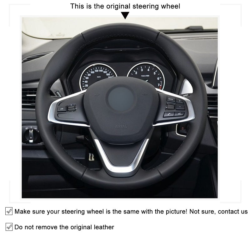 Mewant® Alcantara Car Steering Wheel Cover for BMW X1 F48 X2 F39 2 Series F45 (Active Tourer) F46 (Gran Tourer) X1 F48 X2 F39