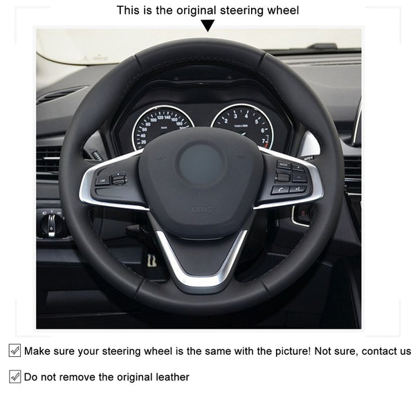 Mewant® Alcantara Car Steering Wheel Cover for BMW X1 F48 X2 F39 2 Series F45 (Active Tourer) F46 (Gran Tourer) X1 F48 X2 F39