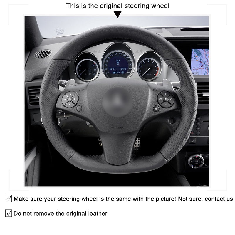 Mewant® Alcantara Car Steering Wheel Cover for AMG C63 W204 CLS-Class C219 CLS 63 AMG C219 E 63 AMG W212 AMG SL 63 R230 SLS AMG C197 R197