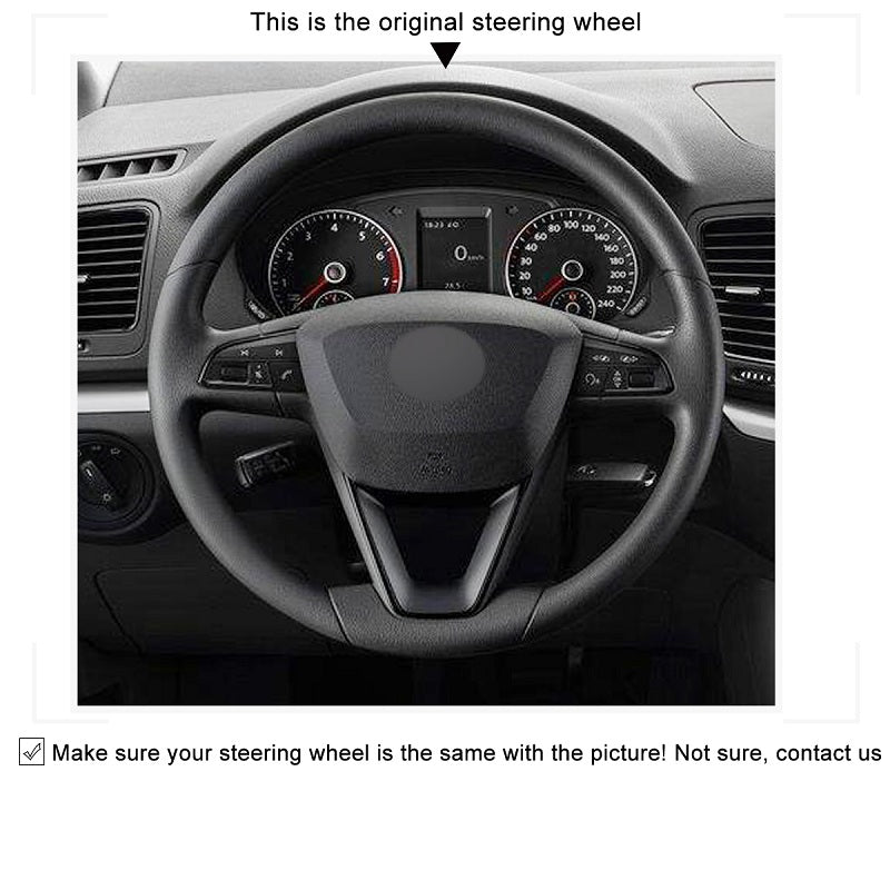 Mewant® Alcantara Car Steering Wheel Cover for SEAT Leon (5F) 2013-2020 / Toledo 2014-2015 / Arona 2017-2021
