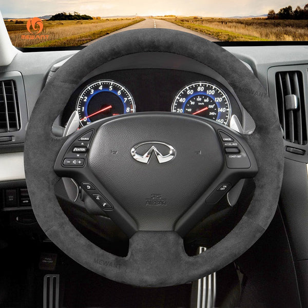 Mewant® Alcantara Car Steering Wheel Cover for Infiniti G37 EX EX30 EX35 EX37 Q60 QX50 Skyline