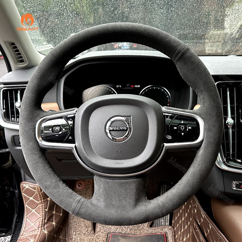 Mewant® Alcantara Car Steering Wheel Cover for Volvo XC90 2015-2017