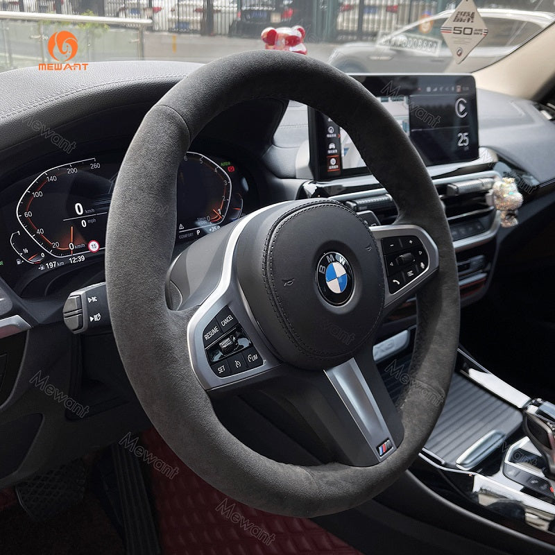 Mewant® Alcantara Car Steering Wheel Cover for BMW G20 F44 G22 G26 G30 G32 G11 G14 G15 G16 G01 G02 G05 G06 G07 G29
