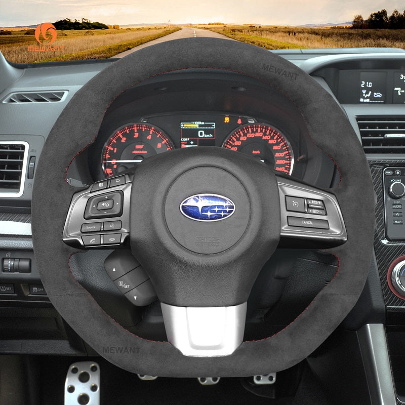 Mewant® Alcantara Car Steering Wheel Cover for Subaru WRX WRX STI 2015-2021 Levorg STI 2014-2021