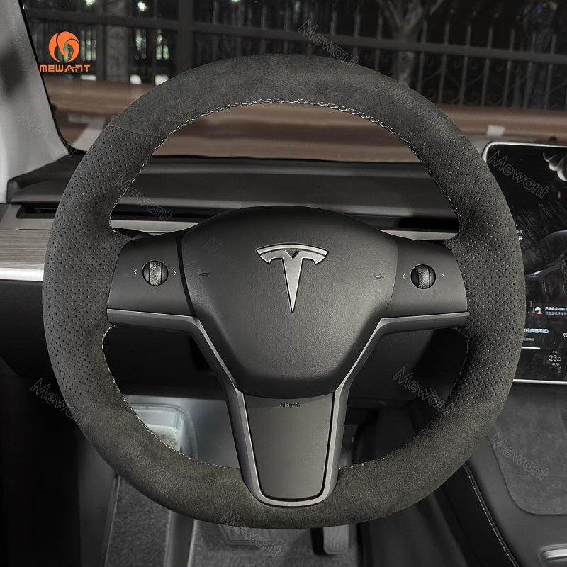 Mewant® Alcantara-Lenkradbezug für Tesla Model 3 2017-2023 / Model Y 2020-2023