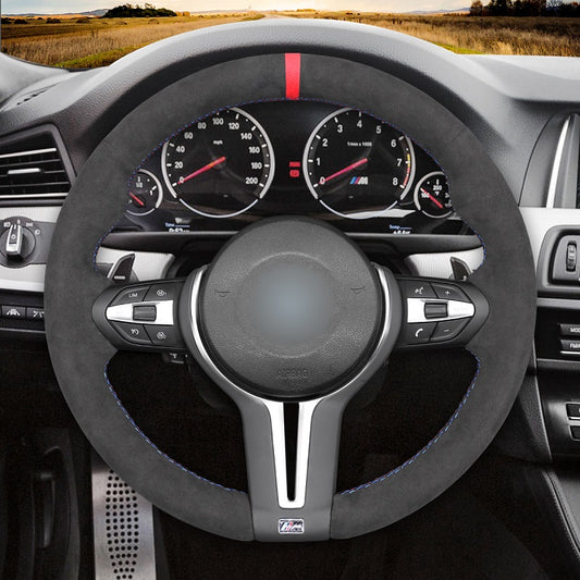 Mewant® Alcantara Car Steering Wheel Cover for BMW M2 F87 M3 F80 M4 F82 F83 M5 F10 M6 F06 F12 F13 X5 M X6 M