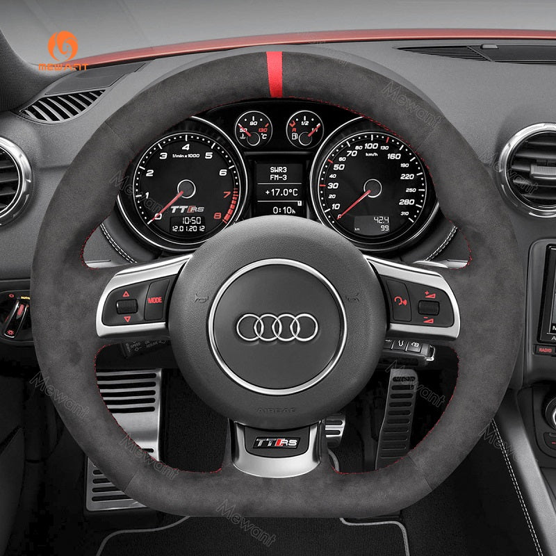 Mewant® Alcantara Autolenkradbezug für TT RS (8J) Coupe TT RS Cabriolet R8 (42) Coupe R8 Cabriolet RS 3 (8P) Sportback (Schrägheck) RS 6 (C6) Limousine RS 6 Avant