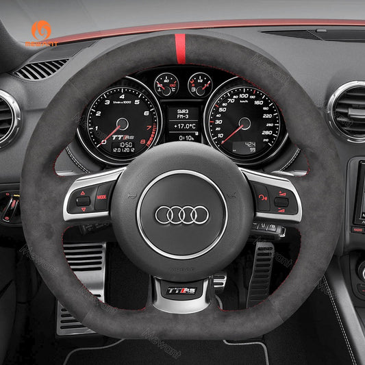 Mewant® Alcantara Car Steering Wheel Cover for TT RS (8J) Coupe TT RS Cabriolet R8 (42) Coupe R8 Cabriolet RS 3 (8P) Sportback (Hatchback) RS 6 (C6) Saloon RS 6 Avant