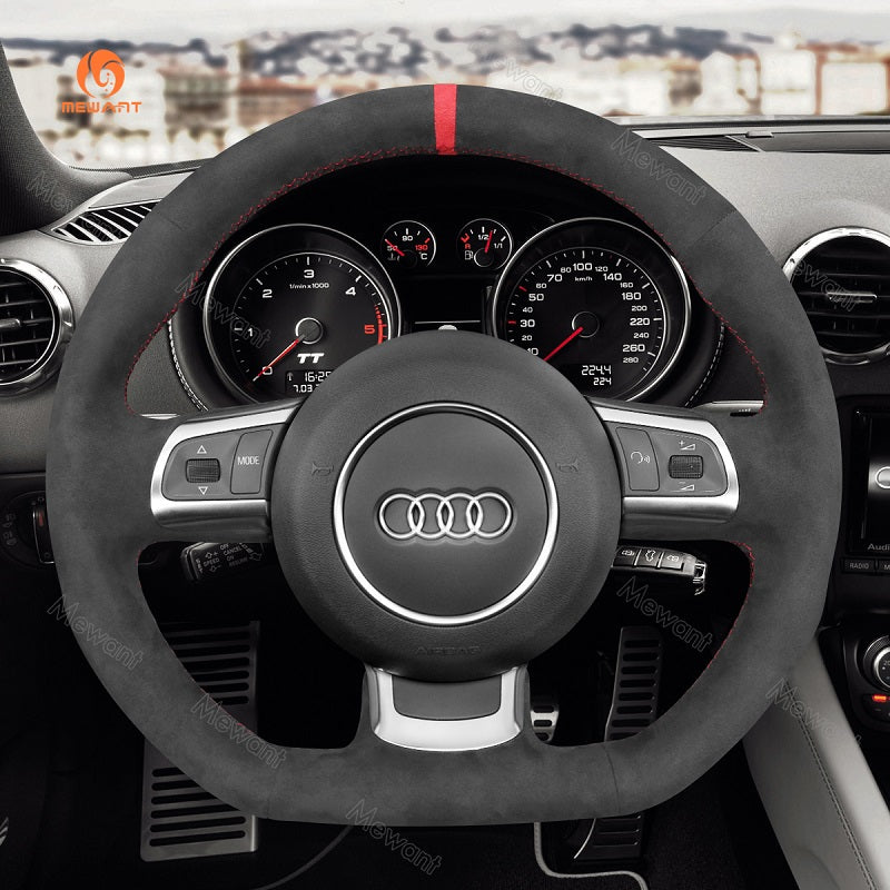 Mewant® Alcantara Car Steering Wheel Cover for Audi R8 2008-2010 (US) TT 2008-2015 (US)