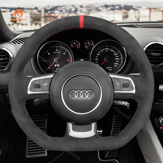 Mewant® Alcantara Car Steering Wheel Cover for Audi R8 2008-2010 (US) TT 2008-2015 (US)