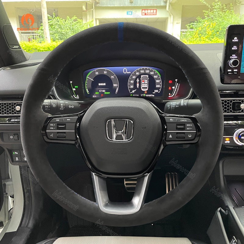 Mewant® Alcantara Car Steering Wheel Cover for Honda Civic 11 HRV 2022 -2024 Accord 2023-2024