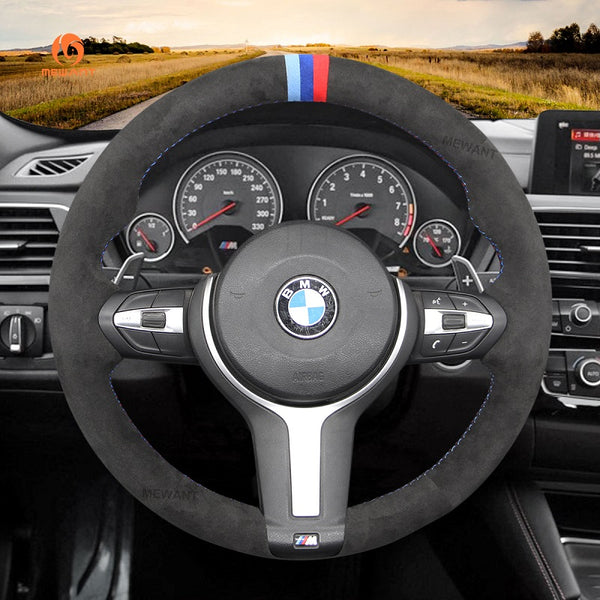 Mewant® Alcantara Car Steering Wheel Cover for BMW (M Sport)2Series F22 F23/3 Series F30 F34/4 Series F32 F33 F36/5 Series F10 F07/6 Series F12 F13 F06/X2 F39/X3 F25/X4 F26/X5 F15/X6 F16