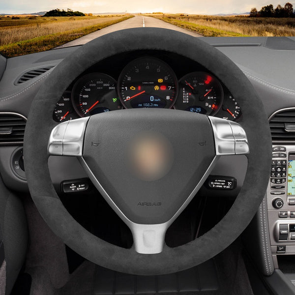 Mewant® Alcantara Car Steering Wheel Cover for Porsche 911 (997)  / Boxster (987) / Cayman (987)