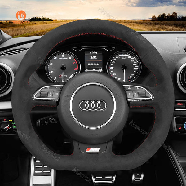 Mewant® Alcantara Car Steering Wheel Cover for Audi A5 A7 RS 5 RS 7 S3 S4 S5 S6 S7 SQ5 2013-2018