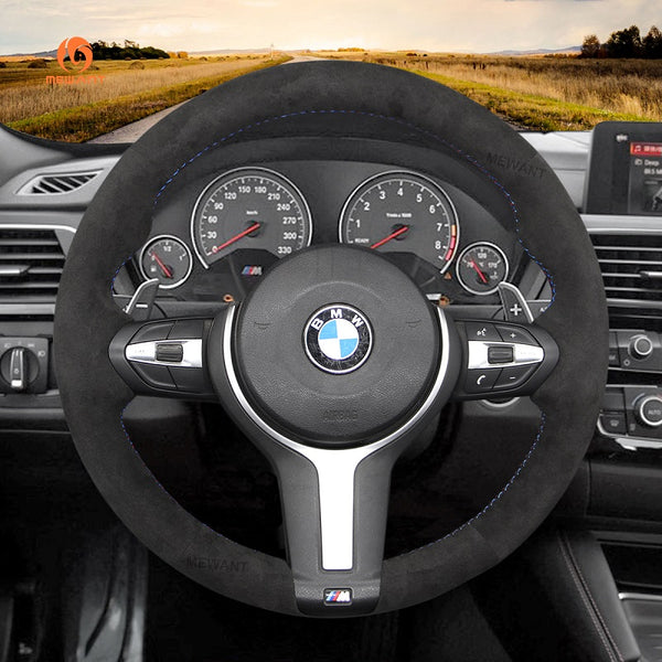 Mewant® Alcantara Car Steering Wheel Cover for BMW (M Sport)2Series F22 F23/3 Series F30 F34/4 Series F32 F33 F36/5 Series F10 F07/6 Series F12 F13 F06/X2 F39/X3 F25/X4 F26/X5 F15/X6 F16