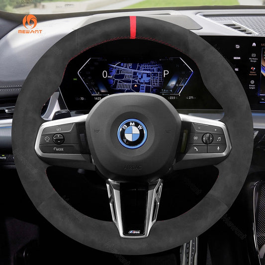 Mewant® Alcantara Car Steering Wheel Cover for BMW X1 U11 2023-2024 X2 U10 2024 2 Series U06 X1 U11 iX1 U11 X2 U10 iX2 U10 2022-2024