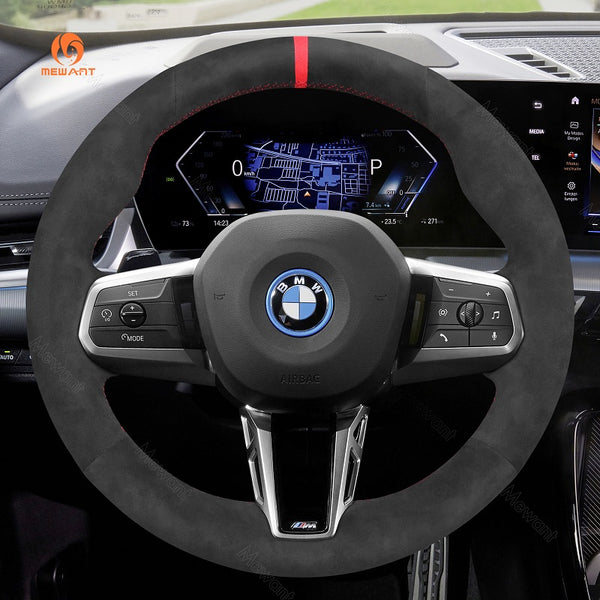 Mewant® Alcantara Car Steering Wheel Cover for BMW X1 U11 2023-2024 X2 U10 2024 2 Series U06 X1 U11 iX1 U11 X2 U10 iX2 U10 2022-2024