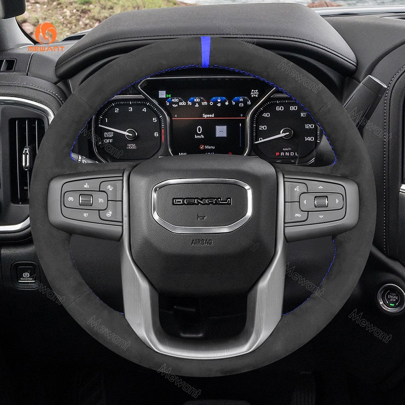 Mewant® Alcantara Car Steering Wheel Cover for GMC Sierra 1500 Sierra 1500 Limited Sierra 2500 Sierra 3500 Yukon (XL)