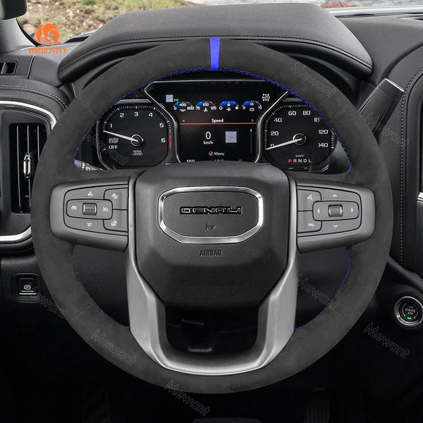 Mewant® Alcantara Car Steering Wheel Cover for GMC Sierra 1500 Sierra 1500 Limited Sierra 2500 Sierra 3500 Yukon (XL)