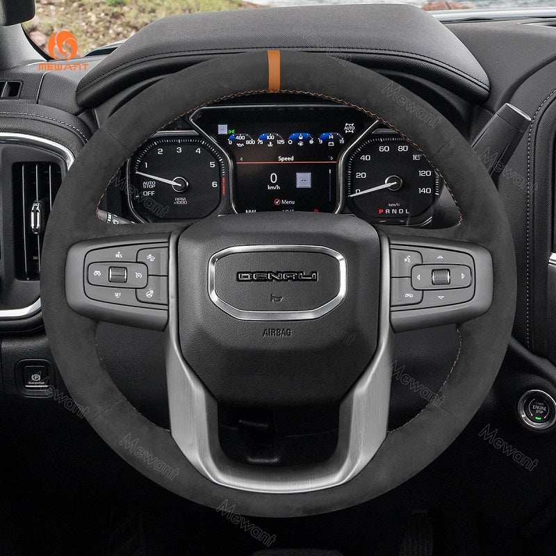 Mewant® Alcantara Car Steering Wheel Cover for GMC Sierra 1500 Sierra 1500 Limited Sierra 2500 Sierra 3500 Yukon (XL)