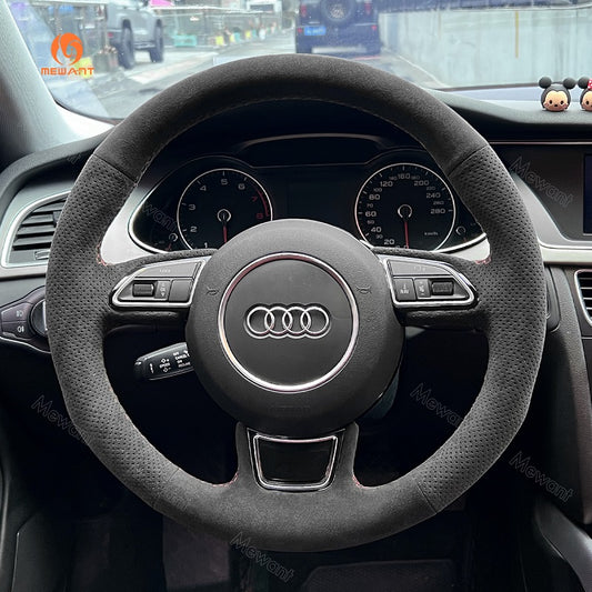 Mewant® Alcantara Car Steering Wheel Cover for Audi A3 2015-2016 (US)