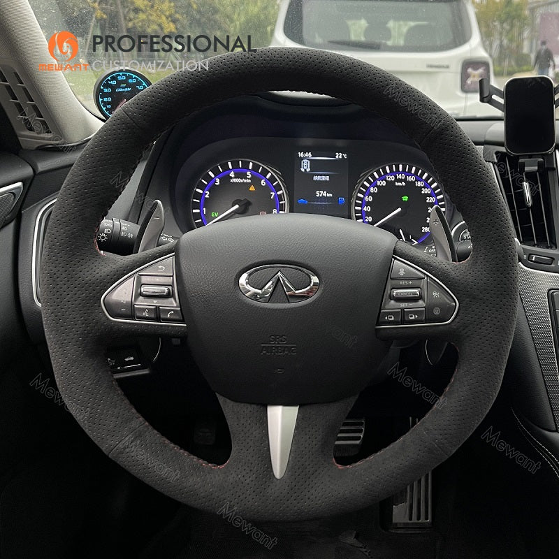 Mewant® Alcantara Car Steering Wheel Cover for Infiniti Q50 2014-2018