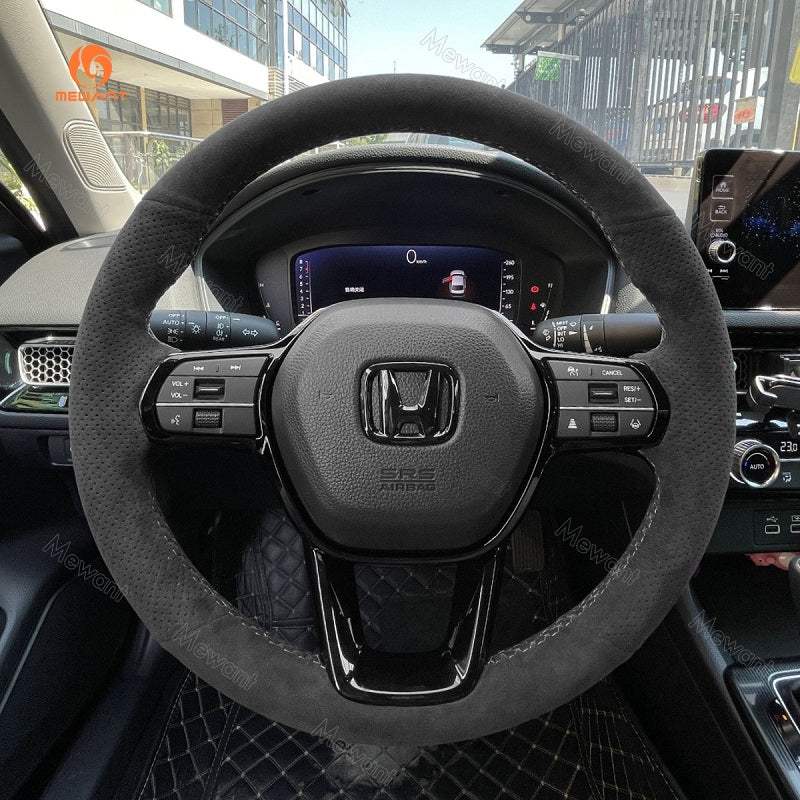 Mewant® Alcantara Car Steering Wheel Cover for Honda Civic 11 HRV 2022 -2024 Accord 2023-2024