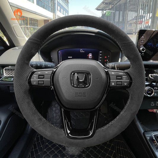 Mewant® Alcantara Car Steering Wheel Cover for Honda Civic 11 HRV 2022 -2024 Accord 2023-2024