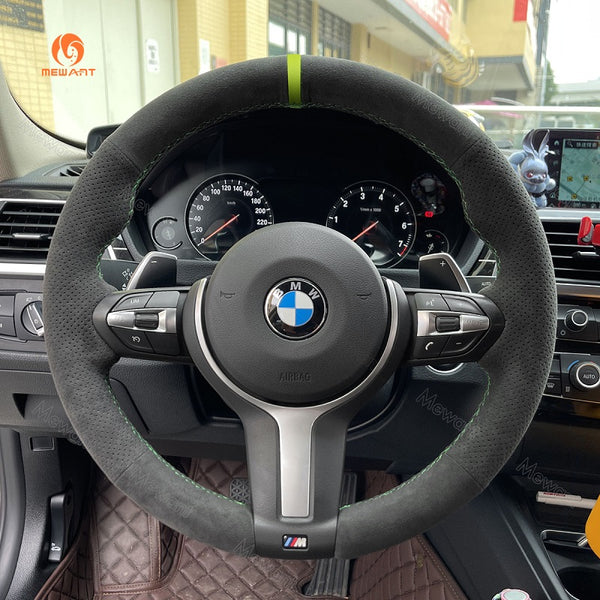 Mewant® Alcantara Car Steering Wheel Cover for BMW (M Sport)2Series F22 F23/3 Series F30 F34/4 Series F32 F33 F36/5 Series F10 F07/6 Series F12 F13 F06/X2 F39/X3 F25/X4 F26/X5 F15/X6 F16