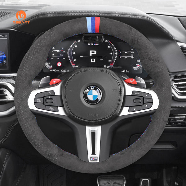 Mewant® Alcantara Car Steering Wheel Cover for BMW M3 G80 M4 G82 G83 M5 F90 M8 F91 F92 X3 M F97 X4 M F98 X5 X6
