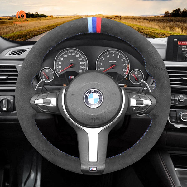 Mewant® Alcantara Car Steering Wheel Cover for BMW (M Sport)2Series F22 F23/3 Series F30 F34/4 Series F32 F33 F36/5 Series F10 F07/6 Series F12 F13 F06/X2 F39/X3 F25/X4 F26/X5 F15/X6 F16
