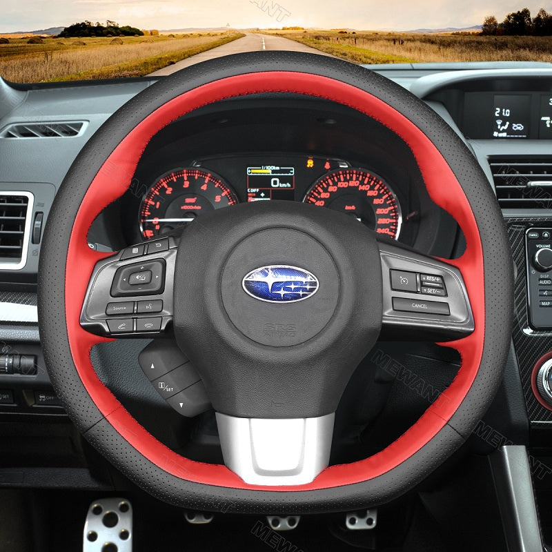 Mewant® Alcantara Car Steering Wheel Cover for Subaru WRX WRX STI 2015-2021 Levorg STI 2014-2021