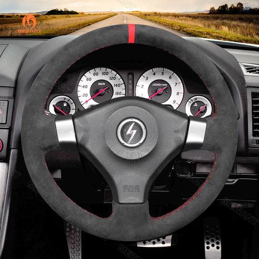 Mewant® Alcantara Auto-Lenkradbezug für Nissan Skyline GT-R R34 200SX S15 Silvia S15