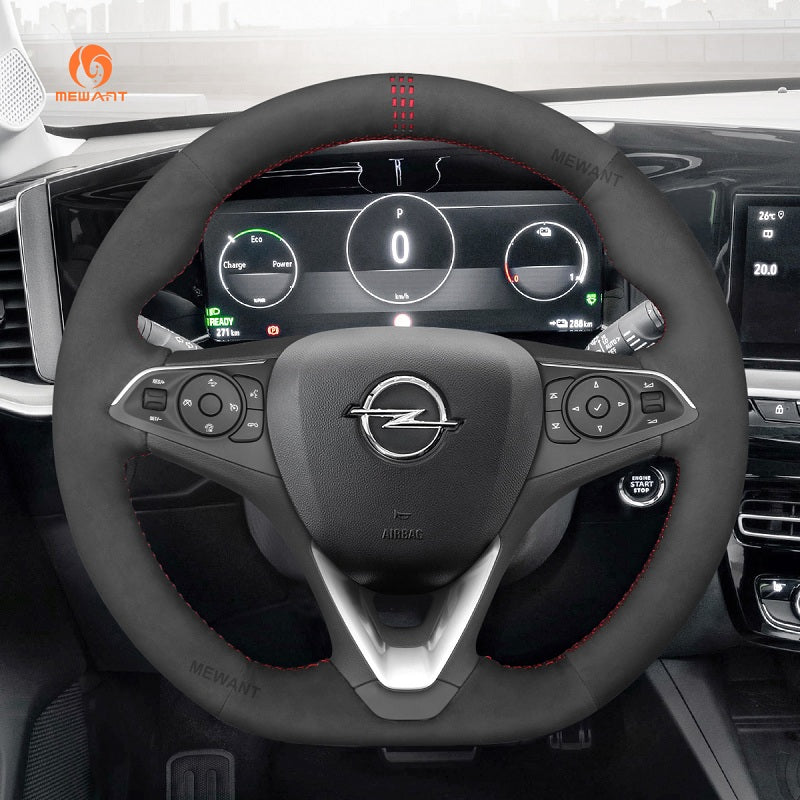 Mewant® Alcantara Car Steering Wheel Cover for Opel Astra (K) 2015-2020 Combo 2018-2020 Corsa (E|F) 2014-2020 Grandland X 2017-2020 Insignia (CT) B 2017-2020