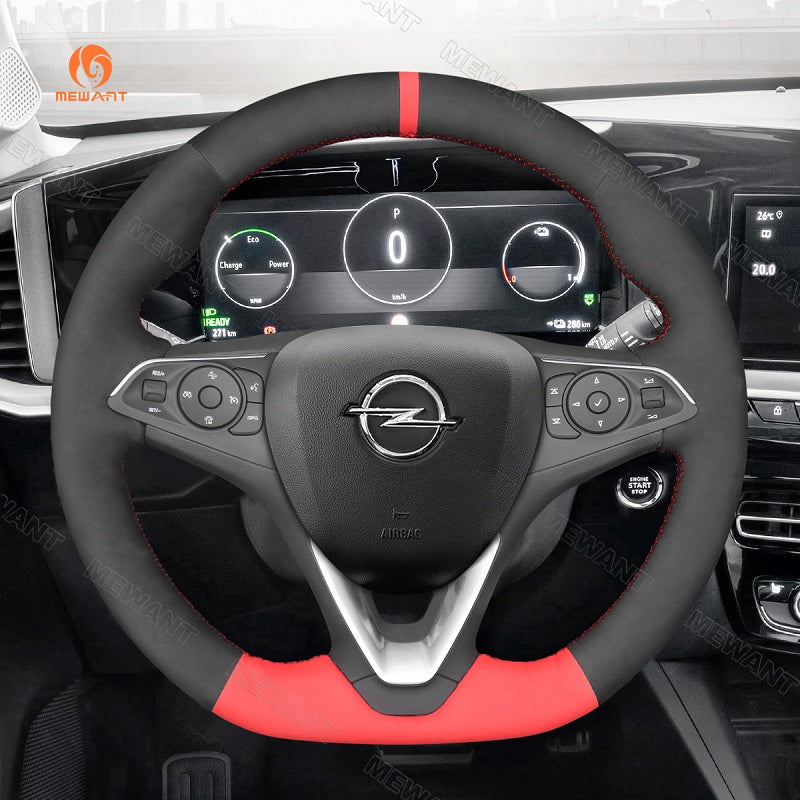 Mewant® Alcantara Car Steering Wheel Cover for Opel Astra (K) 2015-2020 Combo 2018-2020 Corsa (E|F) 2014-2020 Grandland X 2017-2020 Insignia (CT) B 2017-2020