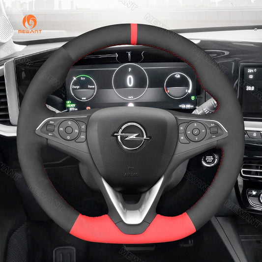 Mewant® Alcantara Car Steering Wheel Cover for Opel Astra (K) 2015-2020 Combo 2018-2020 Corsa (E|F) 2014-2020 Grandland X 2017-2020 Insignia (CT) B 2017-2020