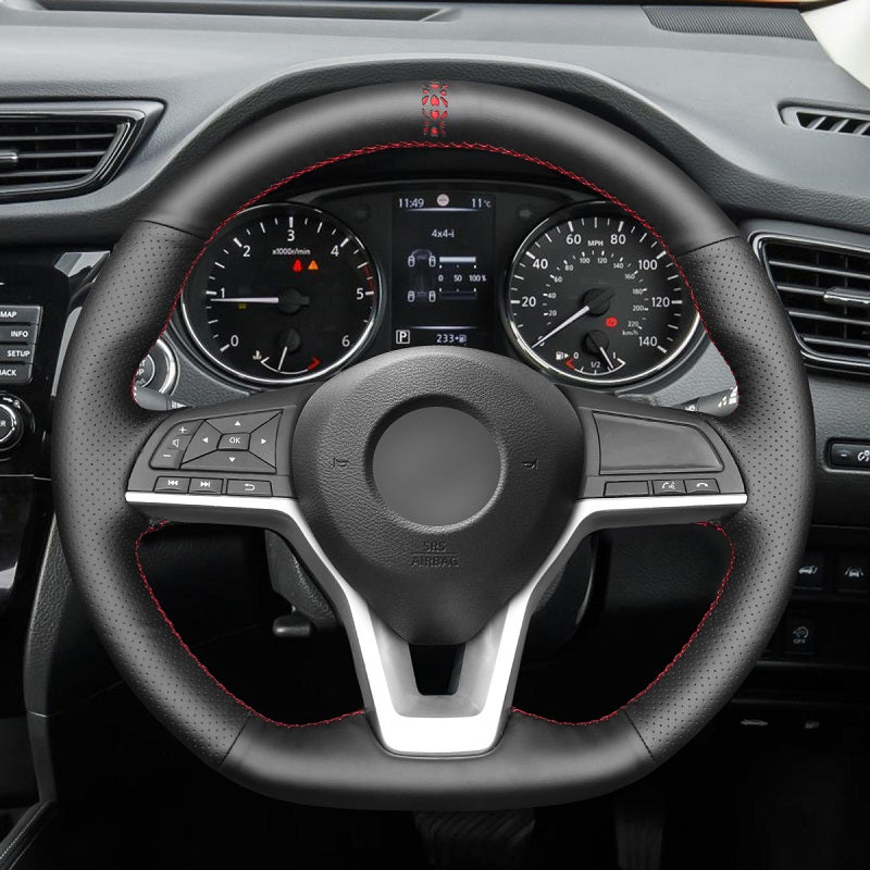 Mewant® Alcantara Car Steering Wheel Cover for Nissan Qashqai X-Trail III(T32) Altima VI(L34) KicksLeaf II(ZE1 Rogue II(T32) Rogue Sport Sentra VIII(B18) Versa III(N18)