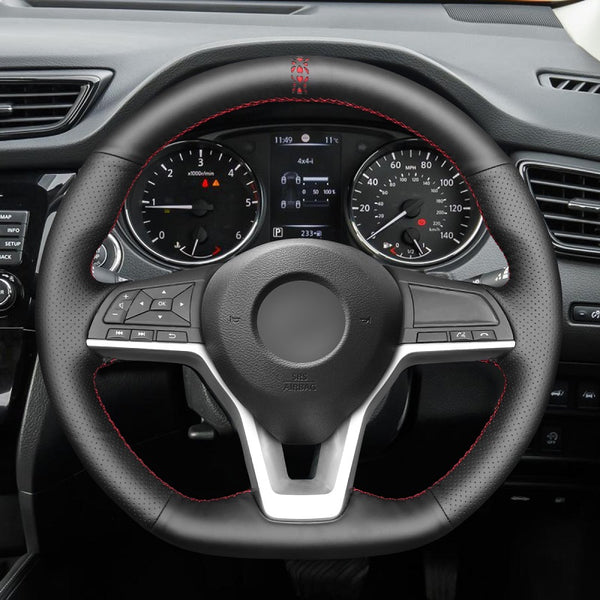 Mewant® Alcantara Car Steering Wheel Cover for Nissan Qashqai X-Trail III(T32) Altima VI(L34) KicksLeaf II(ZE1 Rogue II(T32) Rogue Sport Sentra VIII(B18) Versa III(N18)