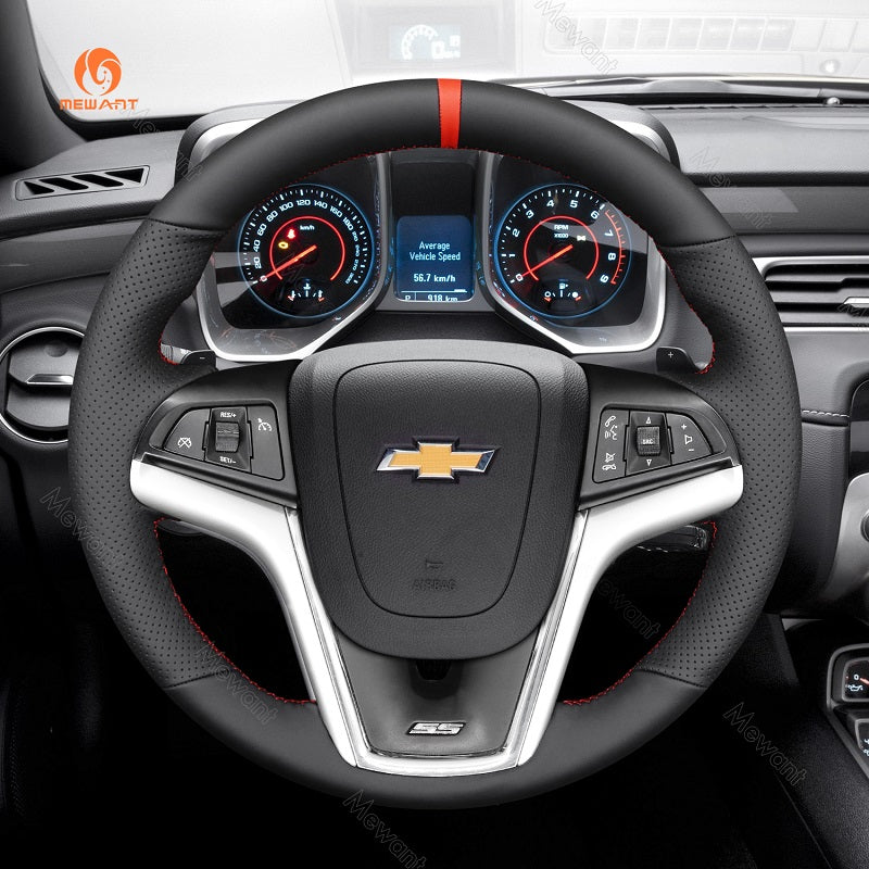 Mewant Car Steering Wheel Cover Chevrolet Camaro 2012-2015 Steering Cover