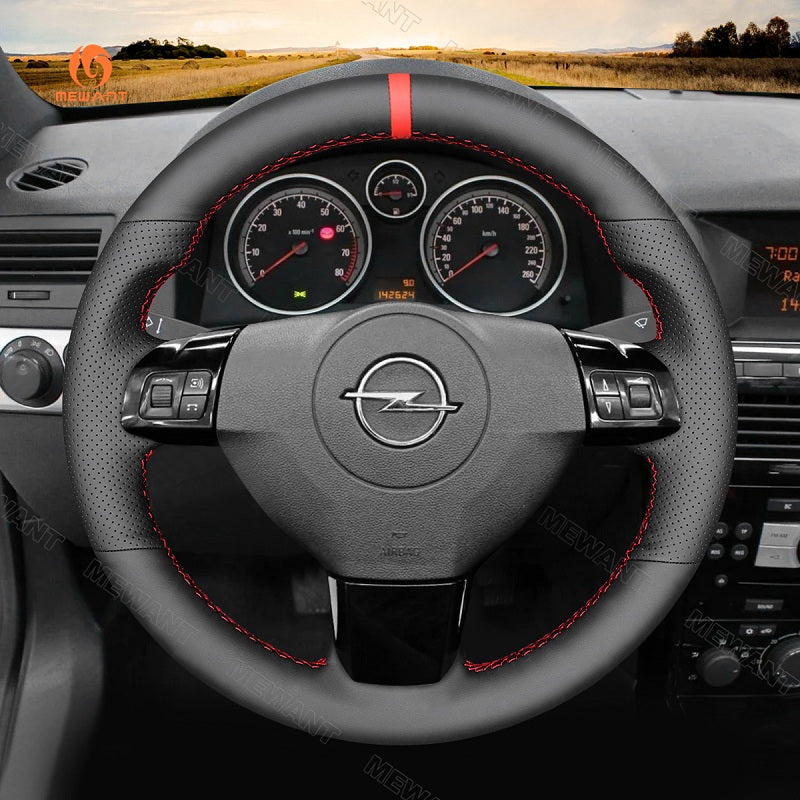 Mewant® Alcantara Car Steering Wheel Cover for Opel Astra (H) 2004-2009 Signum 2004-2008 Vectra (C) 2005-2009