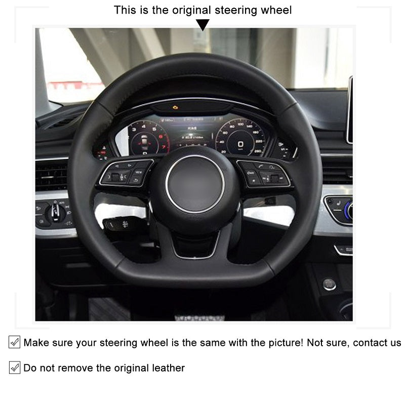 Mewant® Alcantara Car Steering Wheel Cover for Audi A3 Sportback e-tron RS 3 RS 5 S3 S4 S5