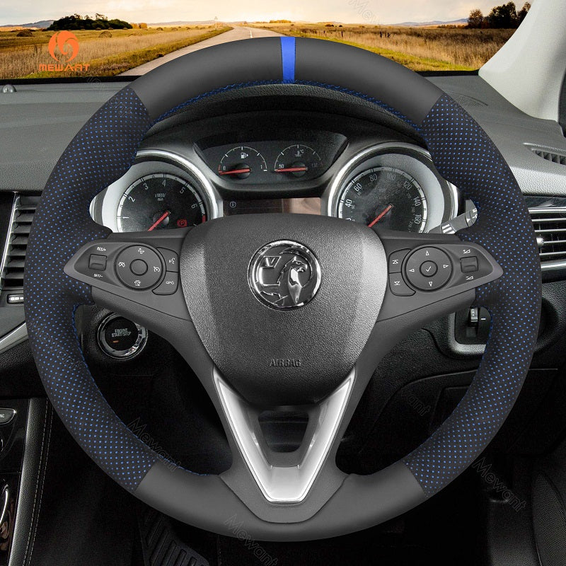Mewant® Alcantara Car Steering Wheel Cover for Opel Astra (K) Corsa (E) Crossland X Grandland X Insignia (CT) B Karl Zafira